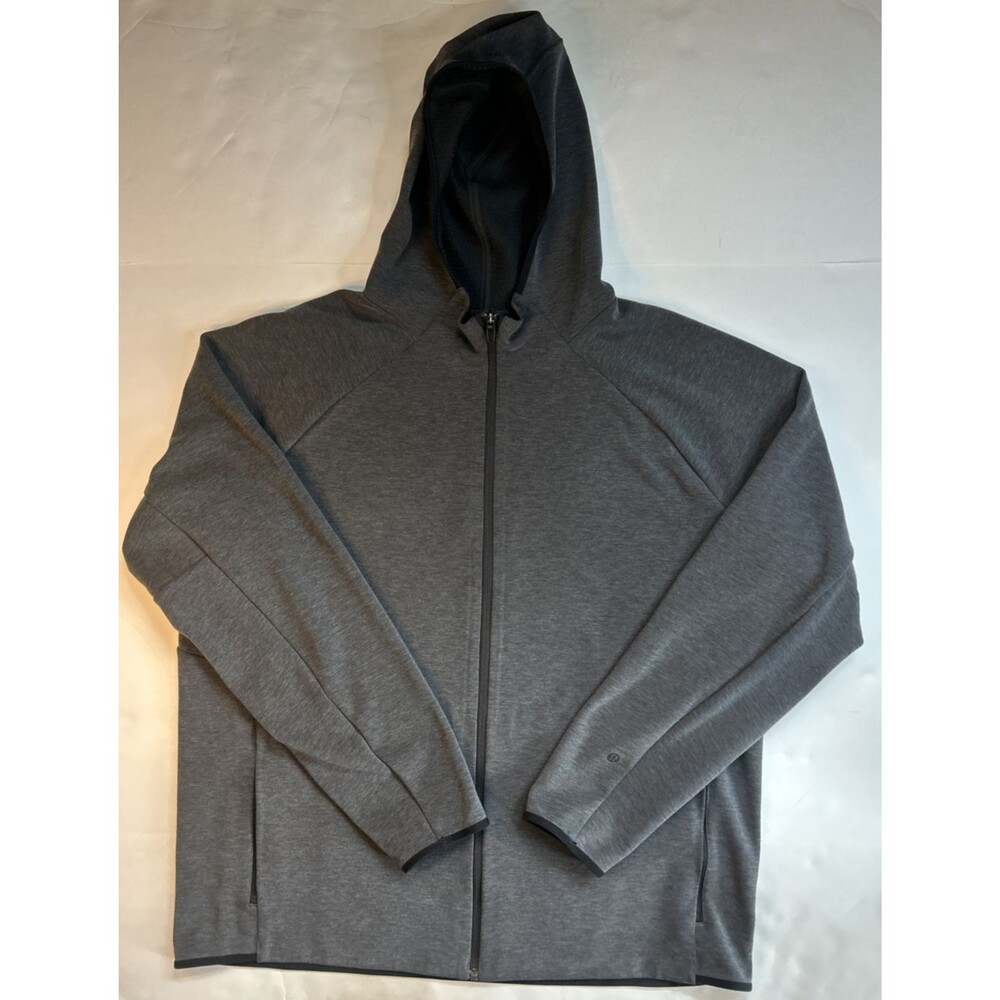 Lululemon Jacket Mens XXL Gray Gridliner Fleece Full Zip Hoodie Athleisure Gym